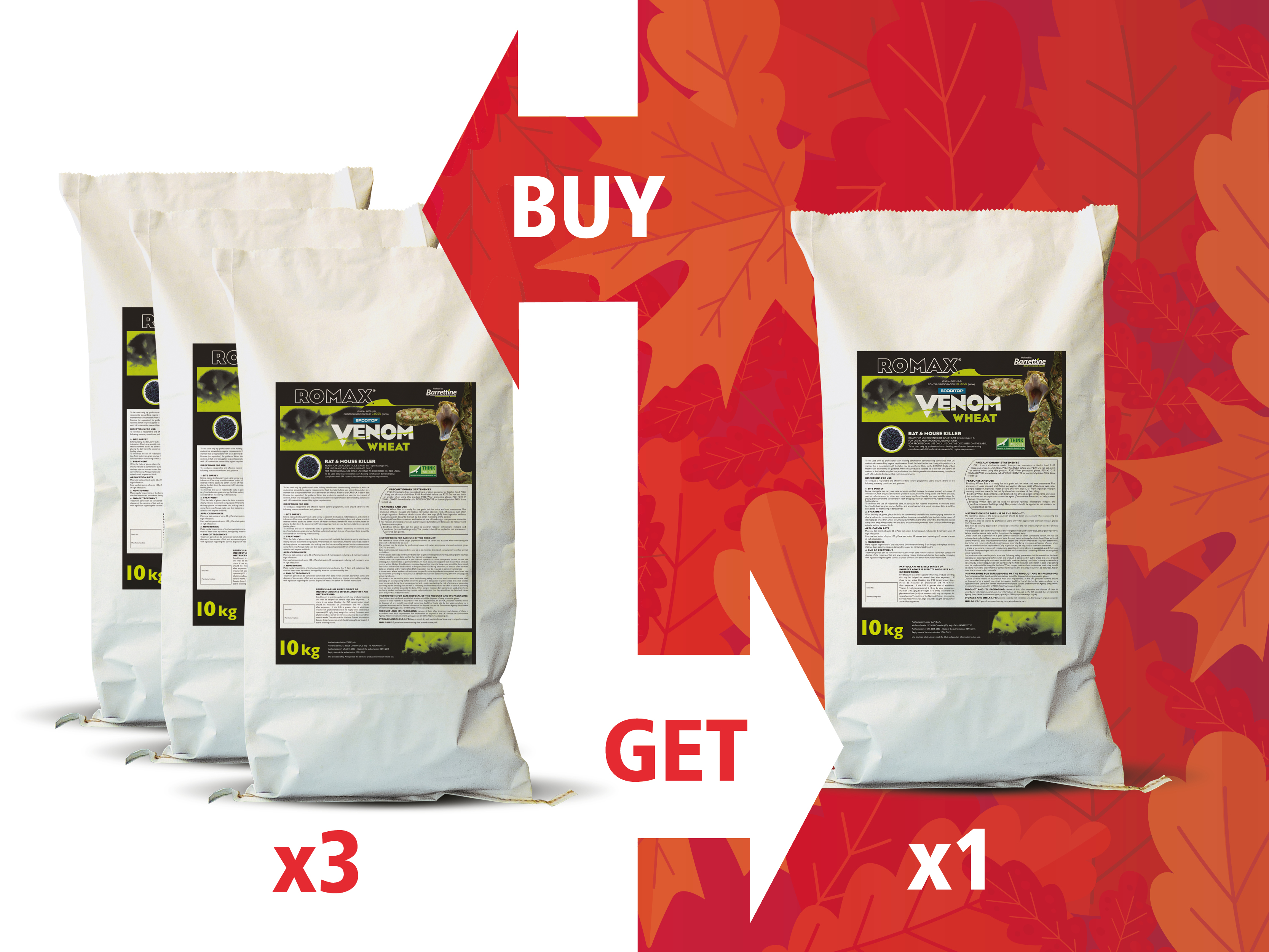Buy 3 Romax Venom Wheat 10KG Get 1 Free Buy 3 Romax Venom Wheat 10KG Get 1 Free