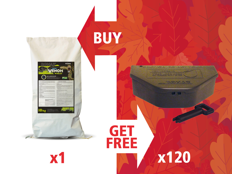 Buy 1 Romax Venom Wheat 10KG 5 Packs of Romax Mouse Boxes Free Buy 1 Romax Venom Wheat 10KG 5 Packs of Romax Mouse Boxes Free