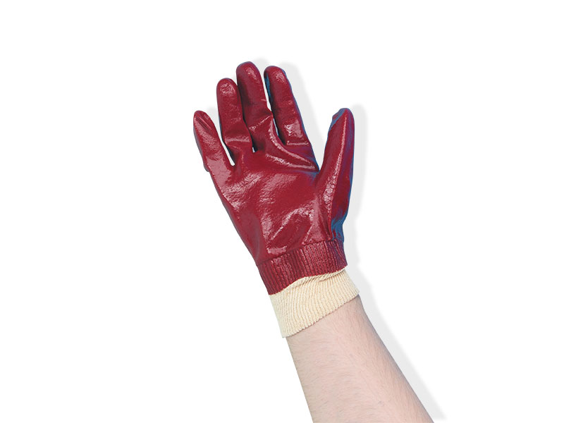 Red PVC Knitwrist Glove